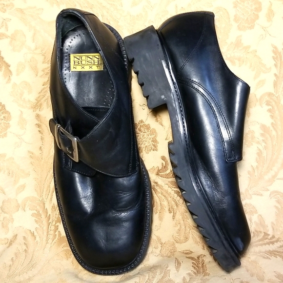 Nunn Bush NXXT black leather chunky lug sole ankle boot shoe, men's size 10. - Picture 2 of 15